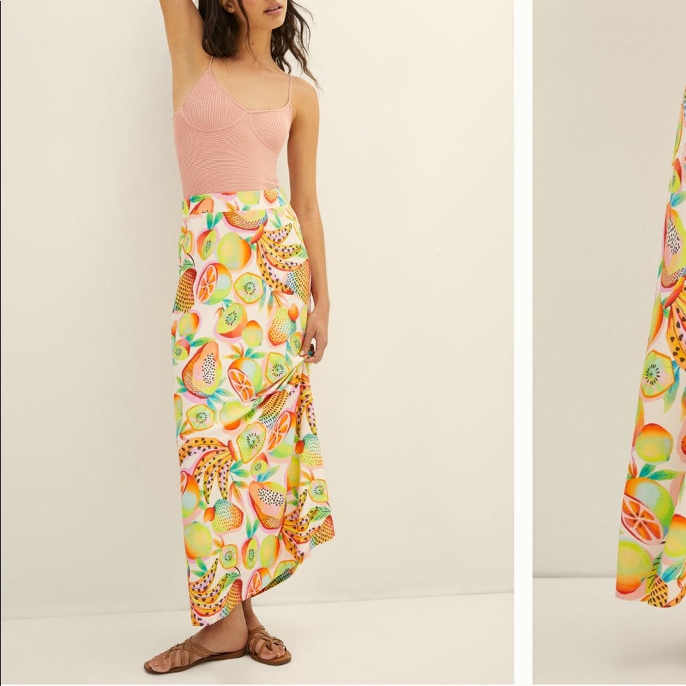 ANTHRO Farm Rio Fruits Maxi Skirt. MSRP $138